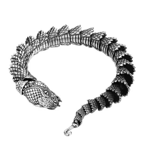 BOCAI Neue 100% S925 Silber Herrschsüchtige männer Armband Dicken Drachen Python Trendy Persönlichkeit Vintage-Schmuck Zubehör – Bild 6