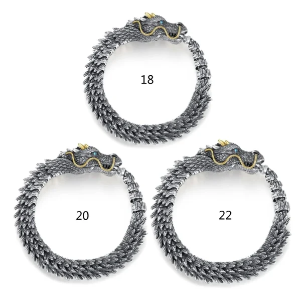 Curb Kette Armband Chunky Drachen Link Kette Armband für Vatertag Schwer Kühlen Drachen Skala Armreif Schmuck Ornament – Bild 5