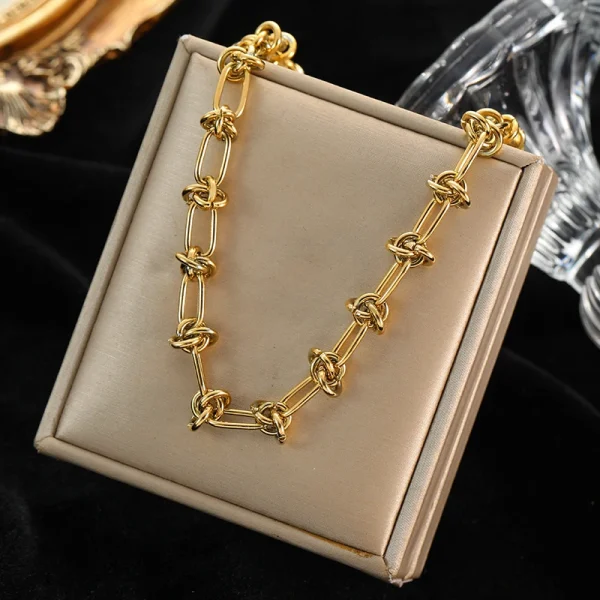 Eilieck 316l Edelstahl Gold Farbe dicke Kette Halskette Halskette für Frauen Punk Hip-Hop Mode Link Schmuck Party Geschenke – Bild 3