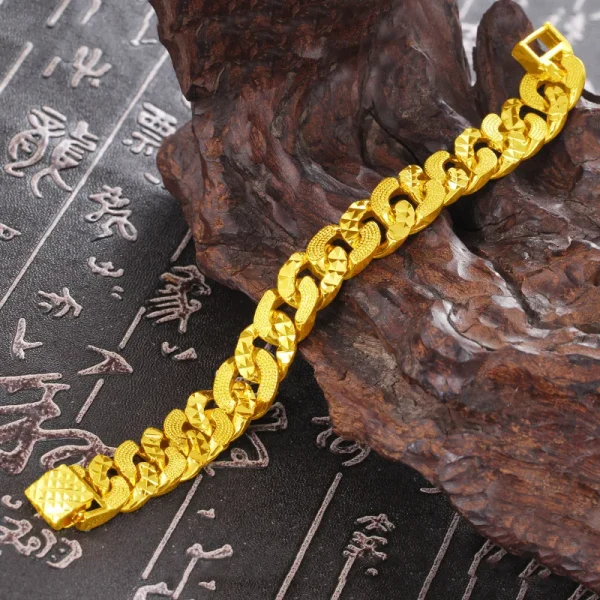 Für immer Nicht Verblassen 24K Gold Gefüllt Schmuck Armbänder für Männer Frauen Pulseira Feminina Bizuteria Joyas Hochzeit Feine Armbänder – Bild 2