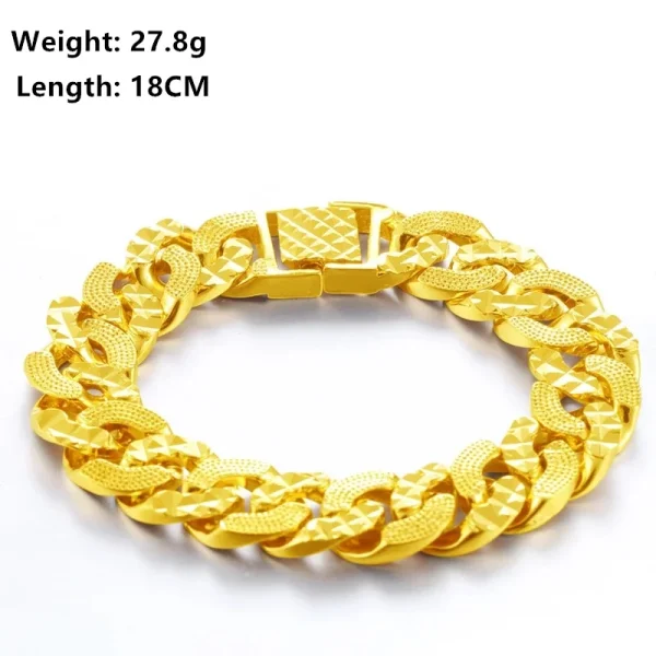 Für immer Nicht Verblassen 24K Gold Gefüllt Schmuck Armbänder für Männer Frauen Pulseira Feminina Bizuteria Joyas Hochzeit Feine Armbänder – Bild 6