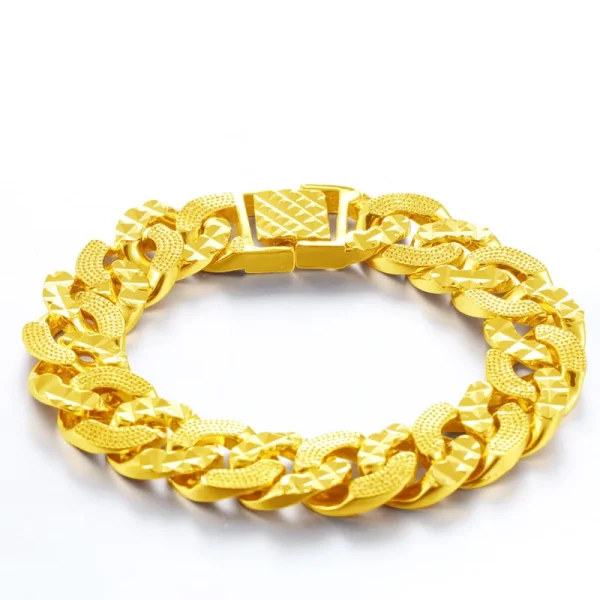 Für immer Nicht Verblassen 24K Gold Gefüllt Schmuck Armbänder für Männer Frauen Pulseira Feminina Bizuteria Joyas Hochzeit Feine Armbänder
