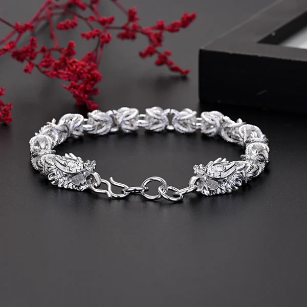 Heiße Mode Silber Farbe feine Drachenkopf Armbänder für Mann Frauen Schmuck Hochzeit Zubehör Party Weihnachts geschenke – Bild 2