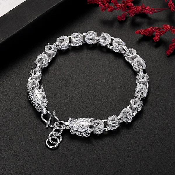 Heiße Mode Silber Farbe feine Drachenkopf Armbänder für Mann Frauen Schmuck Hochzeit Zubehör Party Weihnachts geschenke – Bild 3