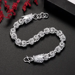 Heiße Mode Silber Farbe feine Drachenkopf Armbänder für Mann Frauen Schmuck Hochzeit Zubehör Party Weihnachts geschenke