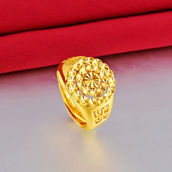 Hoyon für immer nicht verblassen 24 Karat Gold Damen ring Schmuck ring Herren Anillos de Bizuteria Anillos Mujer Schmuck Schmuck Edelstein Ring – Bild 2