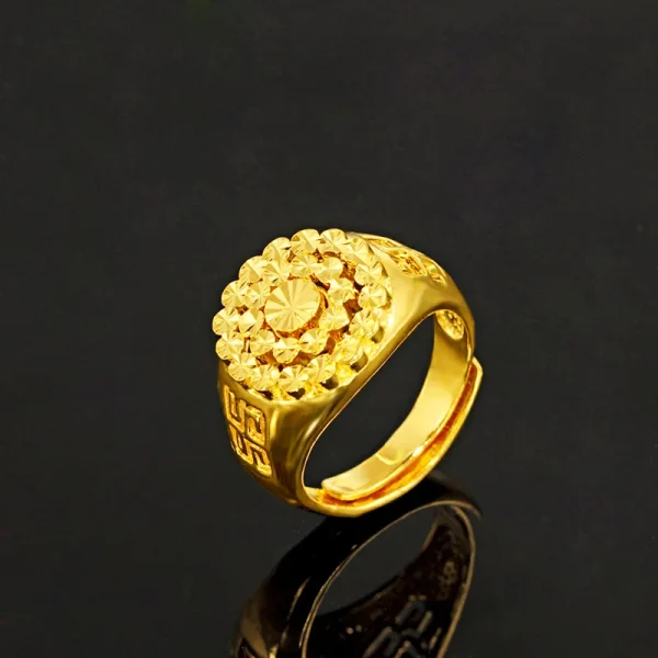 Hoyon für immer nicht verblassen 24 Karat Gold Damen ring Schmuck ring Herren Anillos de Bizuteria Anillos Mujer Schmuck Schmuck Edelstein Ring – Bild 3