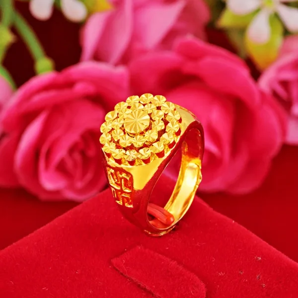 Hoyon für immer nicht verblassen 24 Karat Gold Damen ring Schmuck ring Herren Anillos de Bizuteria Anillos Mujer Schmuck Schmuck Edelstein Ring – Bild 5