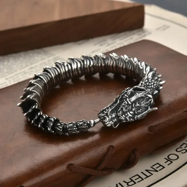 Hx handgemachte dominierende Armband Männer Persönlichkeit Retro Wasserhahn Sammlung Ebene Smart Dragon Armbänder Zubehör VIP – Bild 4