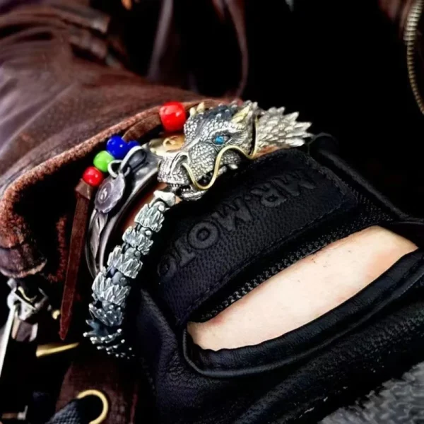 Retro Drachen Link Kette Armband Frühling Haken Verschluss Armband Gothic Stil Drachen Curb Kette Armband Schmuck Geschenke – Bild 3
