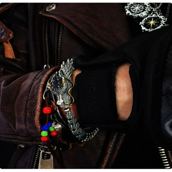 Retro Drachen Link Kette Armband Frühling Haken Verschluss Armband Gothic Stil Drachen Curb Kette Armband Schmuck Geschenke – Bild 4