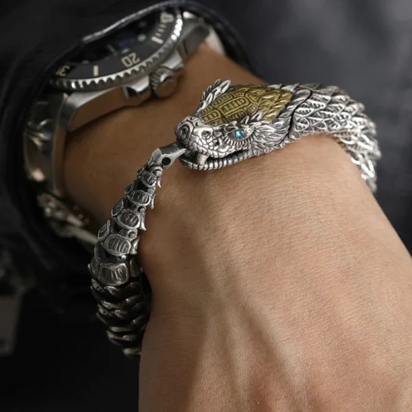 Retro Drachen Link Kette Armband Frühling Haken Verschluss Armband Gothic Stil Drachen Curb Kette Armband Schmuck Geschenke – Bild 5