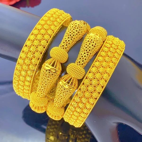 Xuhuang Dubai afrikanischen Luxus vergoldete Armreifen 24k Schmuck Engagement für Frauen Braut Hochzeit Armbänder Trend Schmuck Geschenke – Bild 5