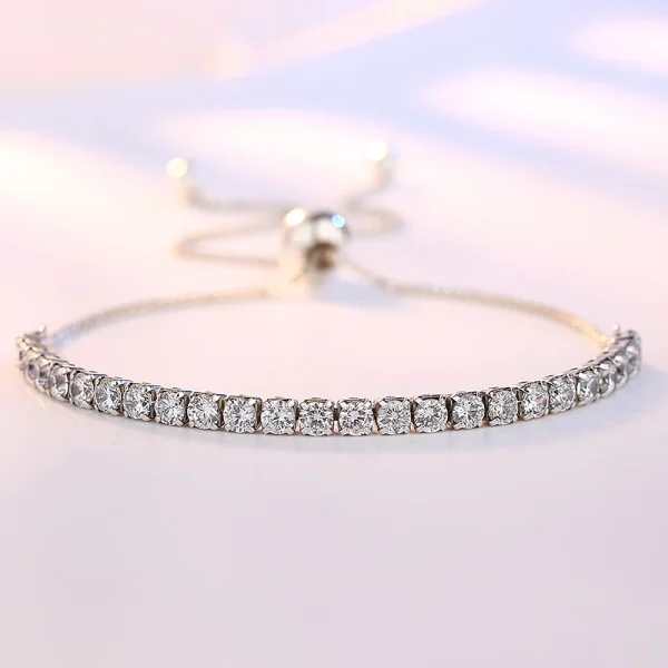 925 Sterling Silber Armband Vera Elegante Zirkon Tennis Zirkon Kristall Armband Für Frauen Mode Einfache Engagement Hochzeit Glam – Bild 2
