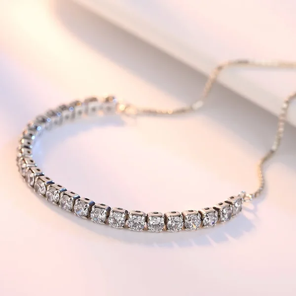 925 Sterling Silber Armband Vera Elegante Zirkon Tennis Zirkon Kristall Armband Für Frauen Mode Einfache Engagement Hochzeit Glam – Bild 3