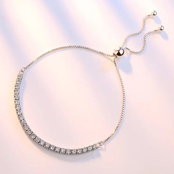 925 Sterling Silber Armband Vera Elegante Zirkon Tennis Zirkon Kristall Armband Für Frauen Mode Einfache Engagement Hochzeit Glam – Bild 4