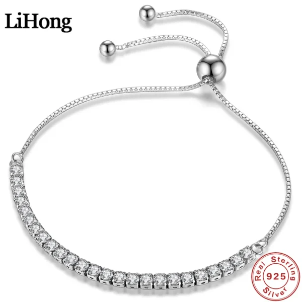 925 Sterling Silber Armband Vera Elegante Zirkon Tennis Zirkon Kristall Armband Für Frauen Mode Einfache Engagement Hochzeit Glam
