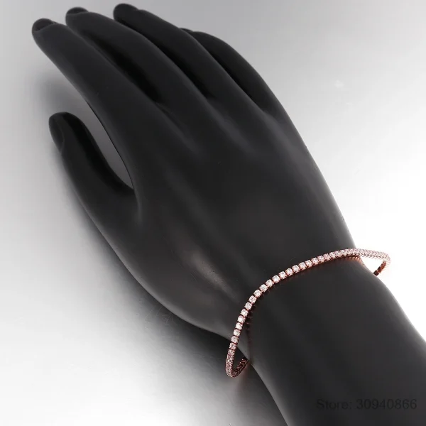 925 Sterling Silber verstellbare Tennis Armbänder für Frauen Party Accessoires trend ige elegante funkelnde Zirkon Braut Schmuck Geschenke – Bild 6