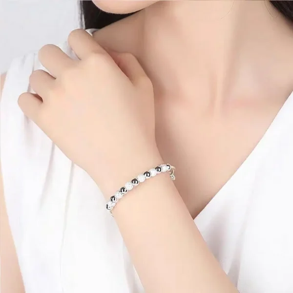 Charms Sterling Silber Luxus Perlen Armbänder Armreifen süß für Frauen Mode Party Hochzeit Schmuck verstellbar – Bild 3