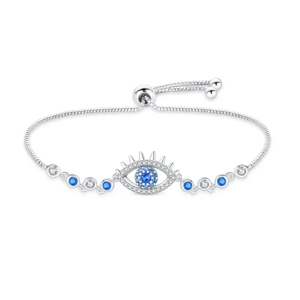 Neue Sterling Silber blau Reise Magic Eye verstellbare Armband Damen Boutique Schmuck Accessoires – Bild 2