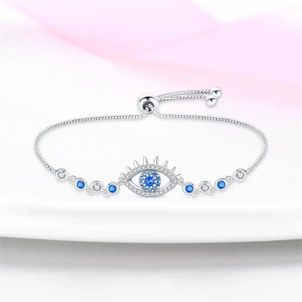 Neue Sterling Silber blau Reise Magic Eye verstellbare Armband Damen Boutique Schmuck Accessoires – Bild 4