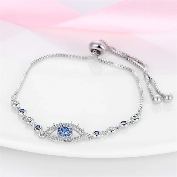 Neue Sterling Silber blau Reise Magic Eye verstellbare Armband Damen Boutique Schmuck Accessoires – Bild 5
