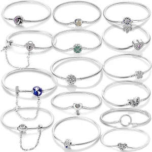 Original Herz Shell Schmetterling Fußabdruck Armband 925 Sterling Silber Fit Marke Me Charm Perlen Mode Frauen Armband Schmuck