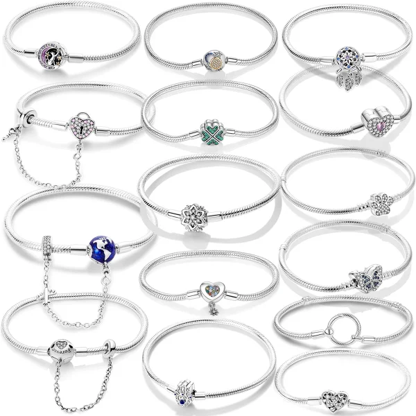 Original Herz Shell Schmetterling Fußabdruck Armband 925 Sterling Silber Fit Marke Me Charm Perlen Mode Frauen Armband Schmuck