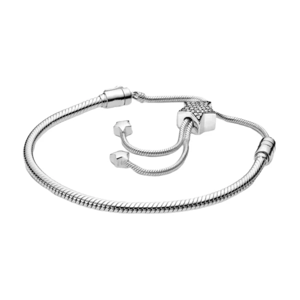 Original-Pan charme kette Schlange armband 100% 925 silber Passen armband für frauen mode klassische hohe qualität DIY schmuck – Bild 2