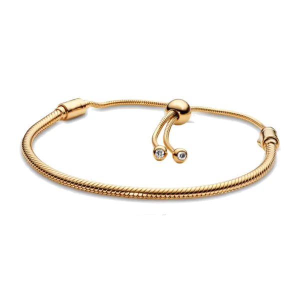 Original-Pan charme kette Schlange armband 100% 925 silber Passen armband für frauen mode klassische hohe qualität DIY schmuck – Bild 4