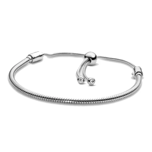 Original-Pan charme kette Schlange armband 100% 925 silber Passen armband für frauen mode klassische hohe qualität DIY schmuck – Bild 5