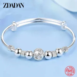 ZDADAN 925 Sterling Silber Glocke Einstellbare Armband Armreif Für Frauen Mode Schmuck