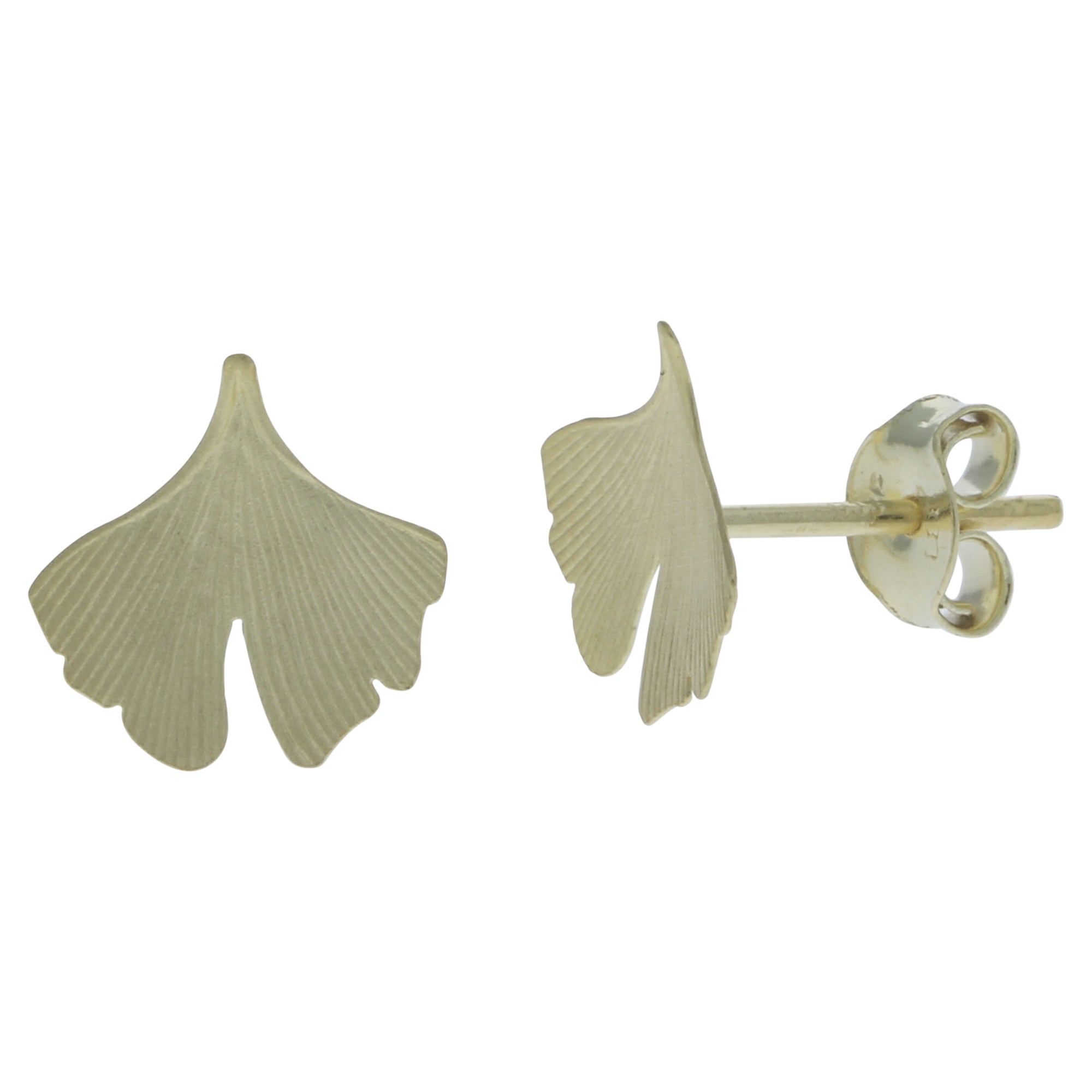 Echtschmuck Ohrstecker Damen 333er Gelbgold Ginkgo 9,5x9,5mm 0,95cm, 1 Paar