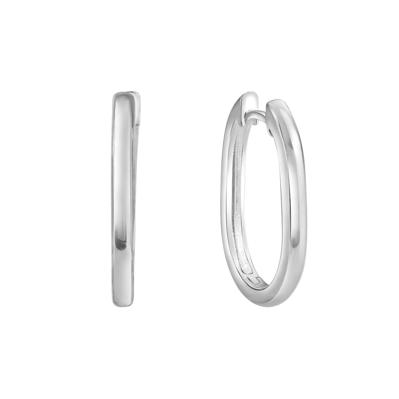 Echtschmuck Klappcreolen Ohrringe Damen 925-Sterling Silber rhodiniert 2,0cm, 1 Paar