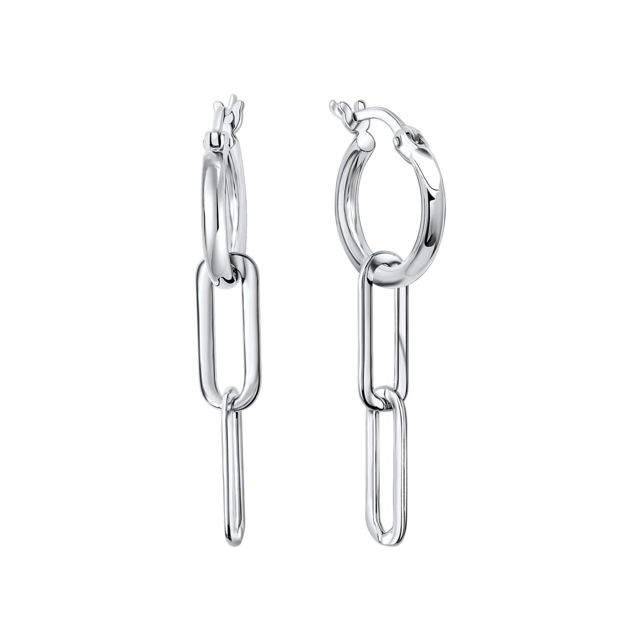 Echtschmuck Creolen Ohrringe Damen 925-Sterling Silber rhodiniert 3,6cm, 1 Paar