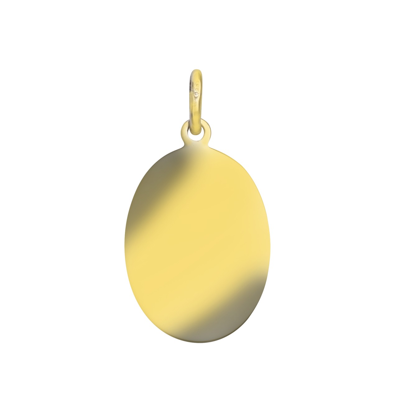 Echtschmuck Anhänger Damen 585er Gelbgold glanz/matt Goldplatte oval 20x27 mm