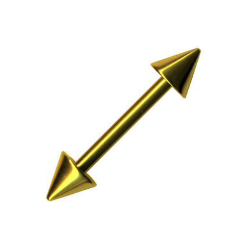 Barbell Piercing Hantel mit Spitzen im Gold-Style