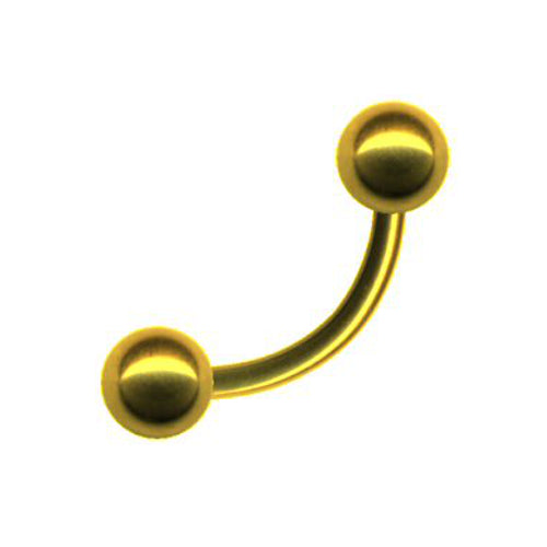 Gebogene Piercing Hantel Barbell mit Kugeln Gold-Style