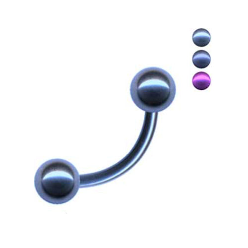 Barbell gebogene Hantel Piercing aus Titan PVD mit Kugeln