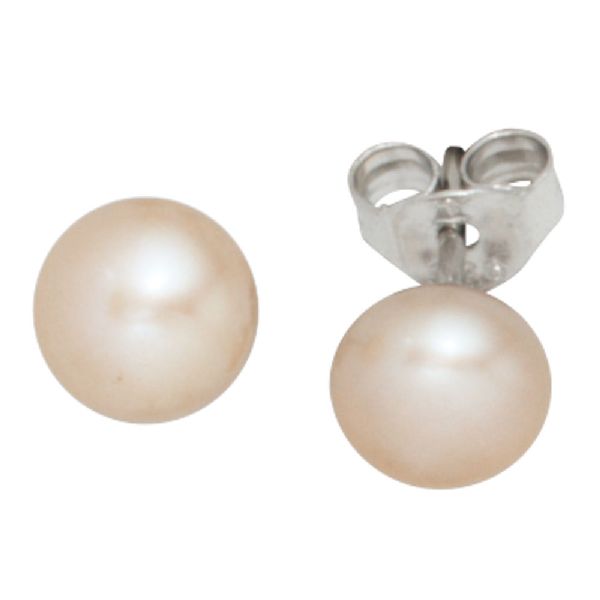 Ohrstecker 925 Sterling Silber 2 Süßwasser Perlen rosé Ohrringe Perlenohrstecker CJ