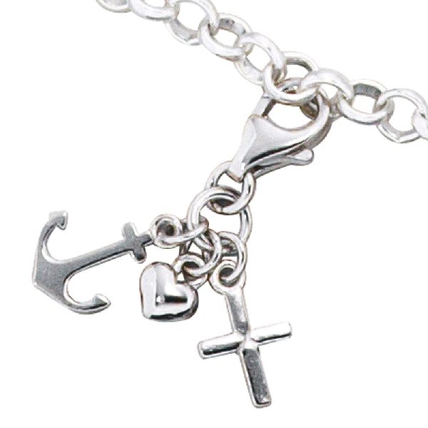 Einhänger Charm Glaube Liebe Hoffnung 925 Sterling Silber rhodiniert CJ