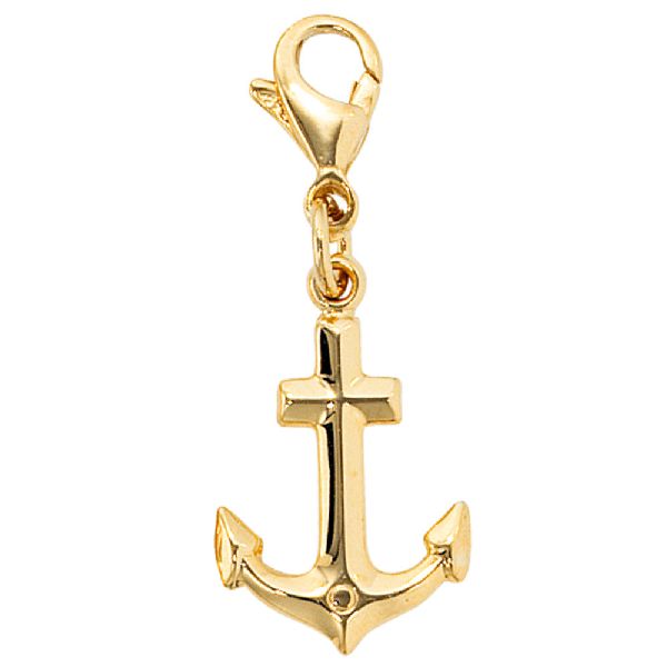 Einhänger Charm Anker 333 Gold Gelbgold Goldcharm CJ