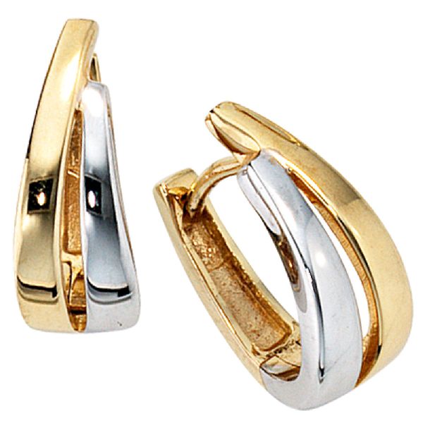 Creolen 333 Gold Gelbgold bicolor Ohrringe Goldohrringe Goldcreolen CJ