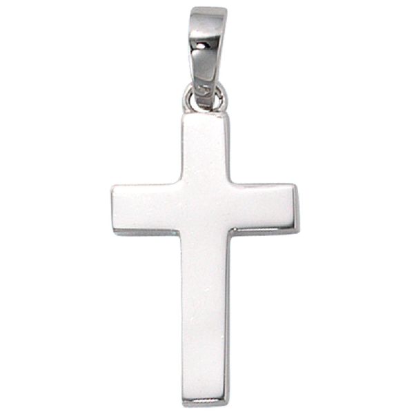 Anhänger Kreuz 925 Sterling Silber rhodiniert Kreuzanhänger Silberkreuz CJ