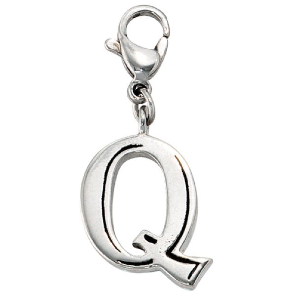 Einhänger Charm Buchstabe Q Edelstahl CJ
