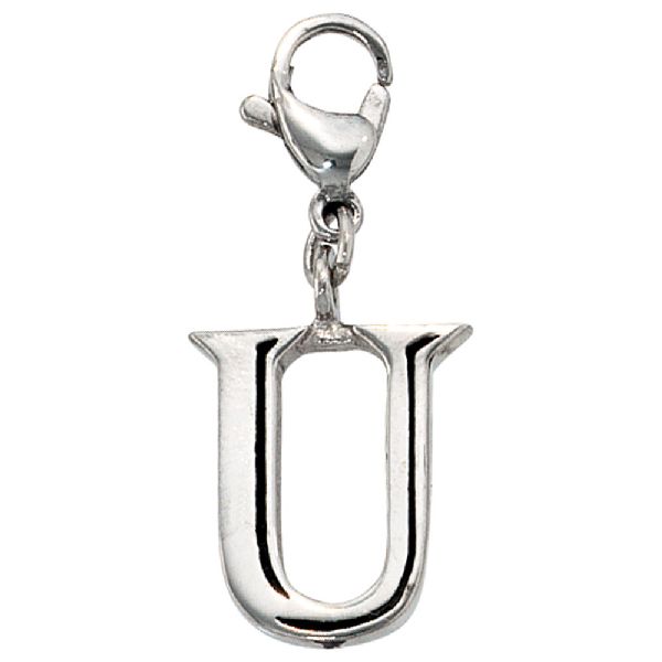 Einhänger Charm Buchstabe U Edelstahl CJ