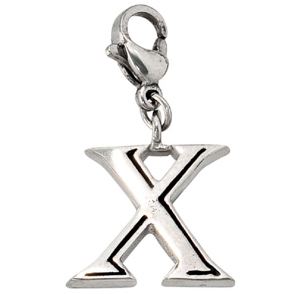 Einhänger Charm Buchstabe X Edelstahl CJ