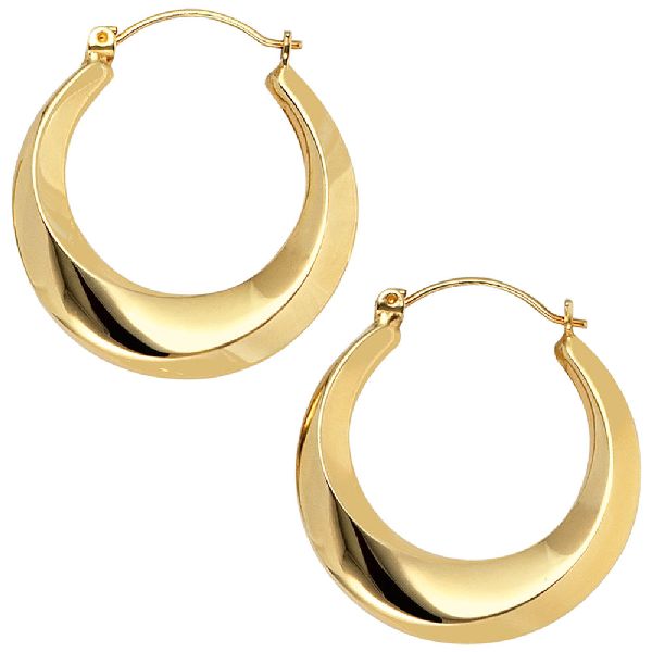 Creolen rund 333 Gold Gelbgold teil matt Ohrringe Goldohrringe Goldcreolen CJ