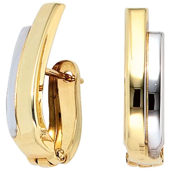 Creolen 333 Gold Gelbgold bicolor Ohrringe Goldohrringe Goldcreolen CJ