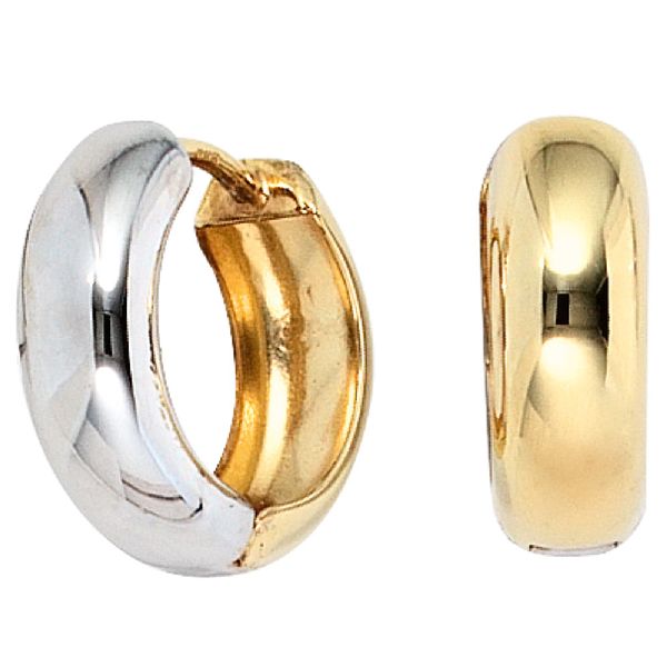 Creolen rund 333 Gold Gelbgold bicolor Ohrringe Goldohrringe Goldcreolen CJ